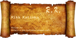 Rikk Katinka névjegykártya